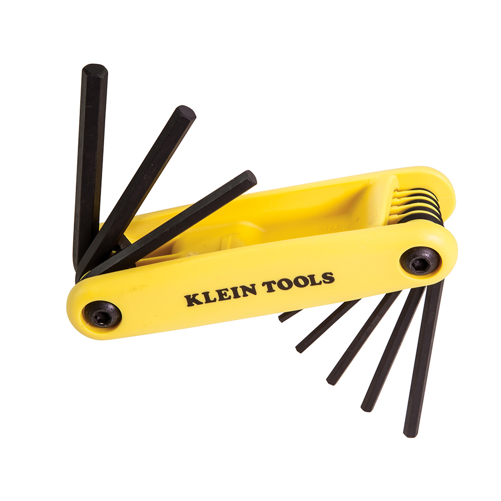 Klein Tools Grip-It Hex Key Set, 9-Key, 4-1/2-Inch Handle, SAE Sizes